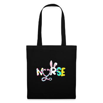 Nurse Rabbit Ear Stethoscope Happy Easter - Tote Bag - black - Front