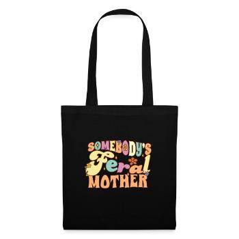 Somebody’s Feral Mother Funny Family Pun Groovy - Sac en tissu - noir - Devant