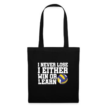 Volleyball Sports Funny I Never Lose I Either Win - Tote Bag - black - Front