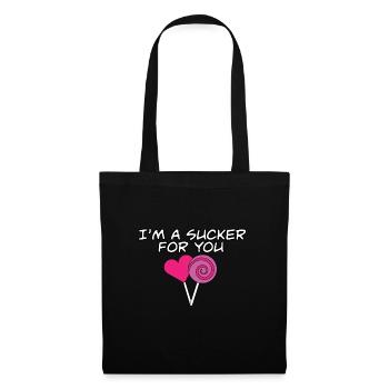 I'm A Sucker For You Valentine's Day Pun Matching - Stoffbeutel - Schwarz - Vorne