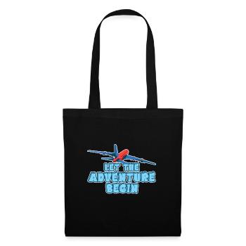 Que l’aventure commence - voyager en avion - Sac en tissu - noir - Devant