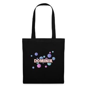 Geschenk für Dominik - Stoffbeutel - Schwarz - Vorne