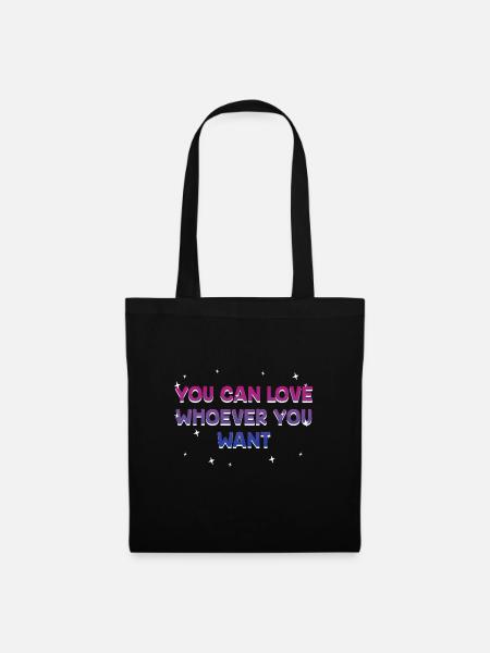 You Can Love Whoever You Want Bisexual LGBTQ Bi - Stoffbeutel - Schwarz