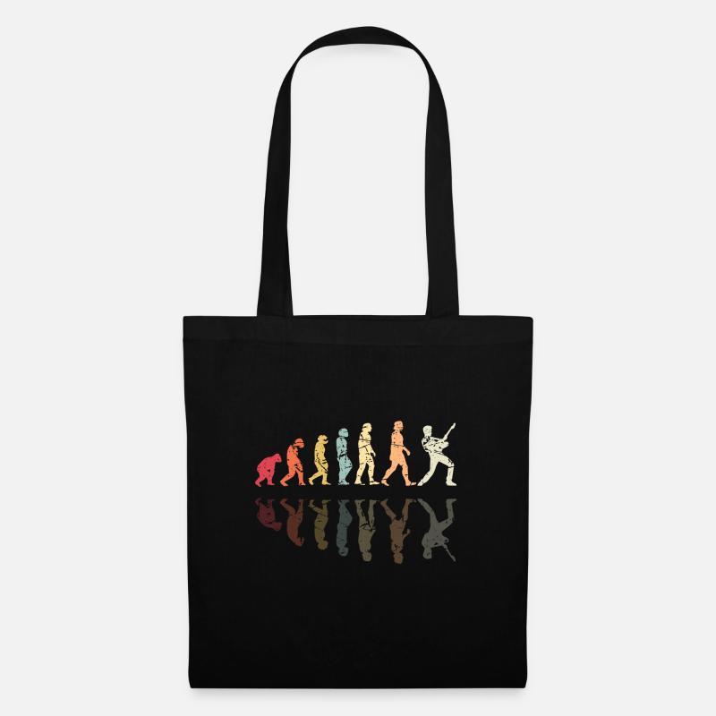 Human Evolution Guitar Band Retro Vintage - Sac en tissu - noir