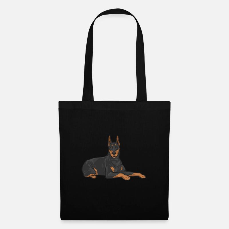 Dobermann Pinscher Hund Dobie - Stoffbeutel - Schwarz