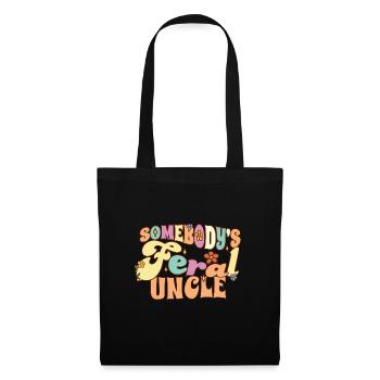 Somebody's Feral Uncle Funny Family Pun Groovy - Stoffbeutel - Schwarz - Vorne