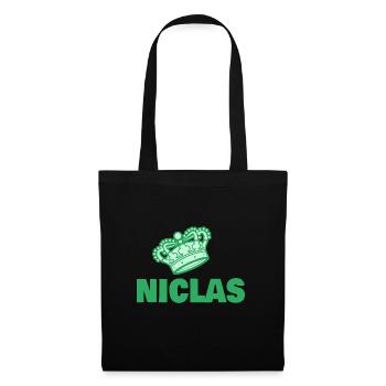Geschenk für Niclas - Stoffbeutel - Schwarz - Vorne