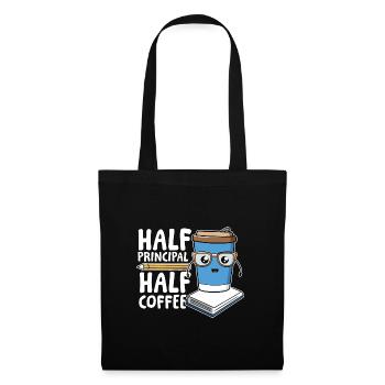 Half principal half coffee - Stoffbeutel - Schwarz - Vorne