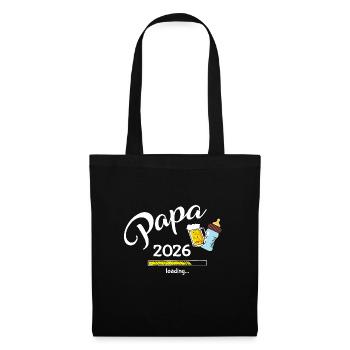 Papa 2026 Loading Gamer Werdender Papa - Stoffbeutel - Schwarz - Vorne