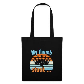 My Thumb stuck / Bowling - Stoffbeutel - Schwarz - Vorne