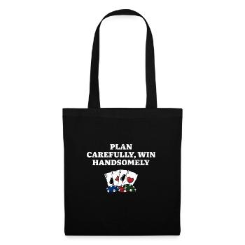 Planifiez soigneusement gagner du poker Handsomely Gambler - Sac en tissu - noir - Devant