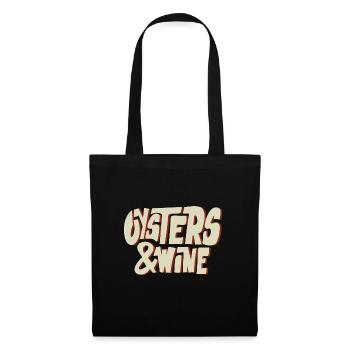 Huîtres et vin Ironic Saying Seafood Chef - Sac en tissu - noir - Devant