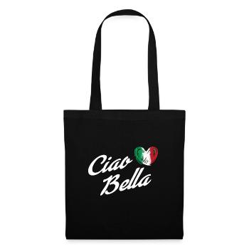 Ciao Bella - Italien Liebe - Stoffbeutel - Schwarz - Vorne