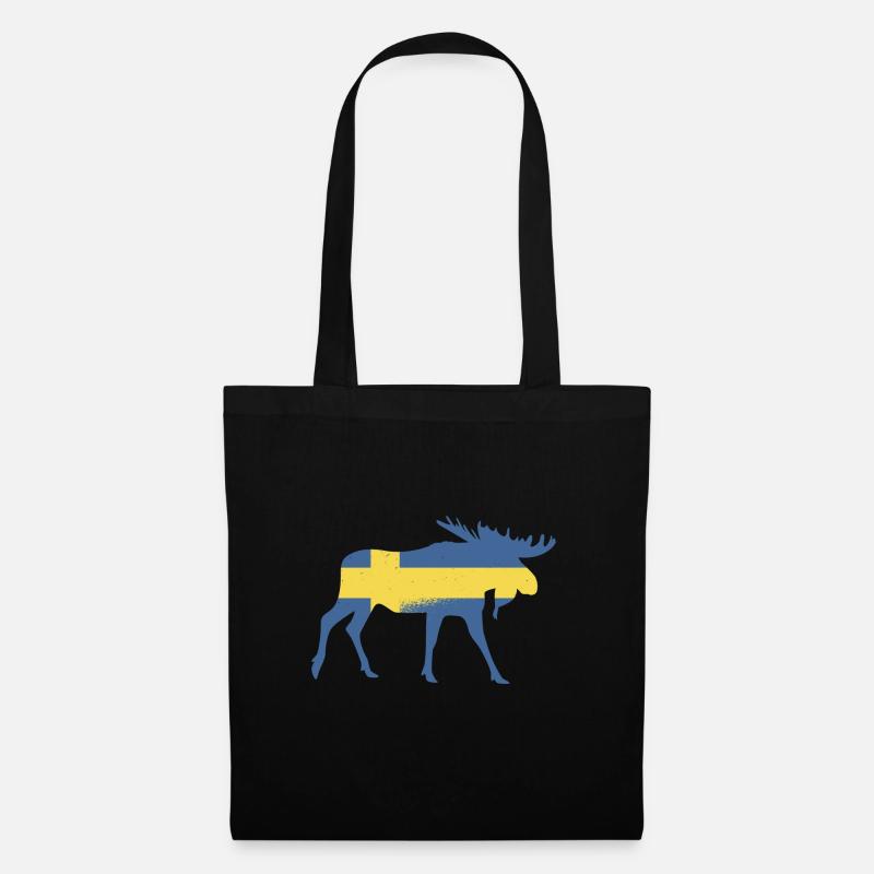 Schweden Schwede Schwedisch Elch Geschenk - Stoffbeutel - Schwarz