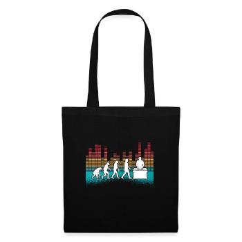 Evolution de l’homme DJ Techno Vinyle Rétro Vintage - Sac en tissu - noir - Devant