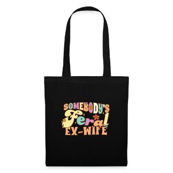 Somebody's Feral Ex Wife Funny Divorce Pun Groovy - Stoffbeutel - Schwarz - Vorne