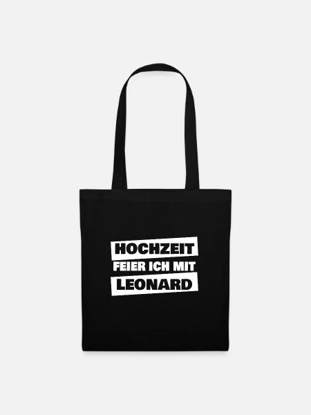 Geschenk für Leonard - Stoffbeutel - Schwarz