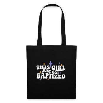 Cette jeune fille vient d’être baptisée religieuse chrétienne - Sac en tissu - noir - Devant