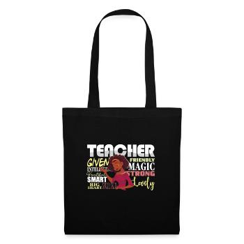 HBCU Teacher Afro Historically Black College - Stoffbeutel - Schwarz - Vorne
