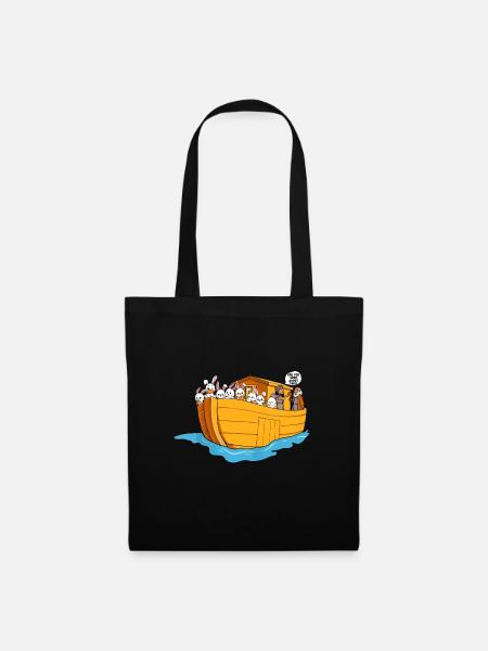 Noah Arche Boot Hasen - Stoffbeutel - Schwarz