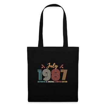 Juli 1987 Geburtstag Juli 1987 Juli - Stoffbeutel - Schwarz - Vorne