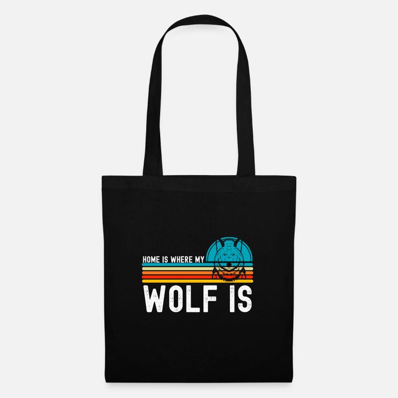 Wolf - Stoffbeutel - Schwarz