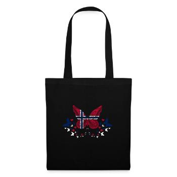 Norway Norwegian Norway Flag Butterflies - Tote Bag - black - Front