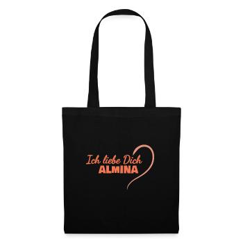 Geschenk für Almina - Stoffbeutel - Schwarz - Vorne