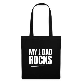 Mon père est rock! Rocker Daddy Cadeau de musique - Sac en tissu - noir - Devant