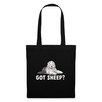 Old English Sheepdog Sheepie Bobtail - Stoffbeutel - Schwarz - Vorne