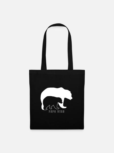 Papa Bear Vater Bester Papa Geschenk - Stoffbeutel - Schwarz