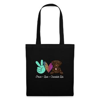 Chocolate Labrador Retriever Hund - Stoffbeutel - Schwarz - Vorne