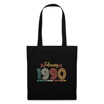 Février 1990 anniversaire Février 1990 rétro - Sac en tissu - noir - Devant