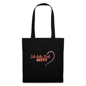 Je t’aime Betty - Sac en tissu - noir - Devant