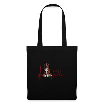 Cadeau Heartbeat pour chiens - Sac en tissu - noir - Devant