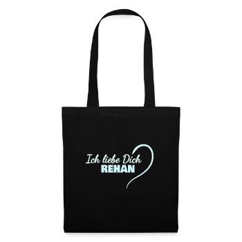 Je t’aime Rehan - Sac en tissu - noir - Devant