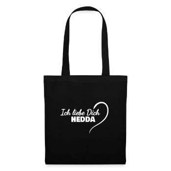Je t’aime Hedda - Sac en tissu - noir - Devant