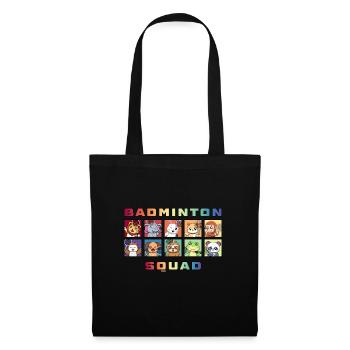 Navette de badminton Squad, animaux mignons, - Sac en tissu - noir - Devant