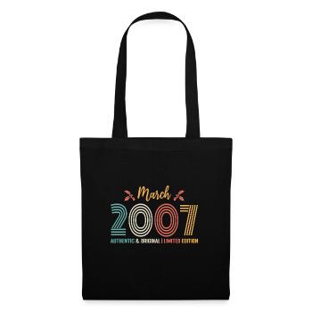 März 2007 Jubiläum März 2007 Retro - Stoffbeutel - Schwarz - Vorne