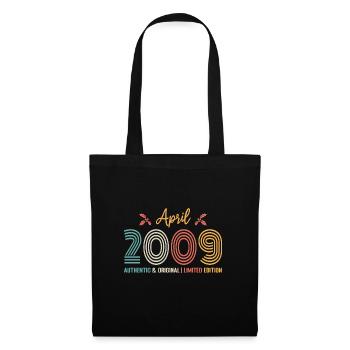 Avril 2009 anniversaire Avril 2009 rétro - Sac en tissu - noir - Devant