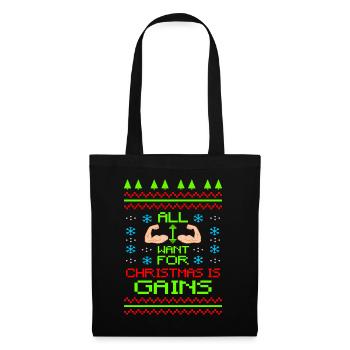 Fitness Ugly Christmas - Stoffbeutel - Schwarz - Vorne