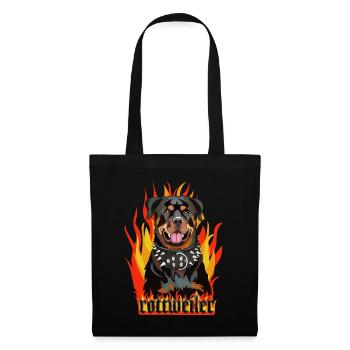 rottweiler fire - Sac en tissu - noir - Devant
