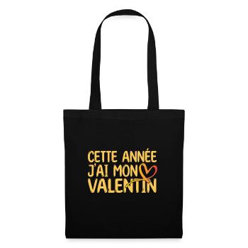 Copain Magnifique Humour Couple mon valentin amour - Sac en tissu - noir - Devant