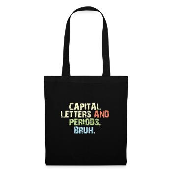 Drôle ELA Professeur d’anglais Lettres et périodes Bruh - Sac en tissu - noir - Devant