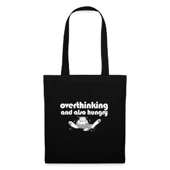 Cat Lover Foodie Overthinking And Also Hungry - Tote Bag - black - Front