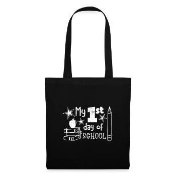 MON PREMIER JOUR D’ÉCOLE INSCRIPTION ABC VERDICT - Sac en tissu - noir - Devant