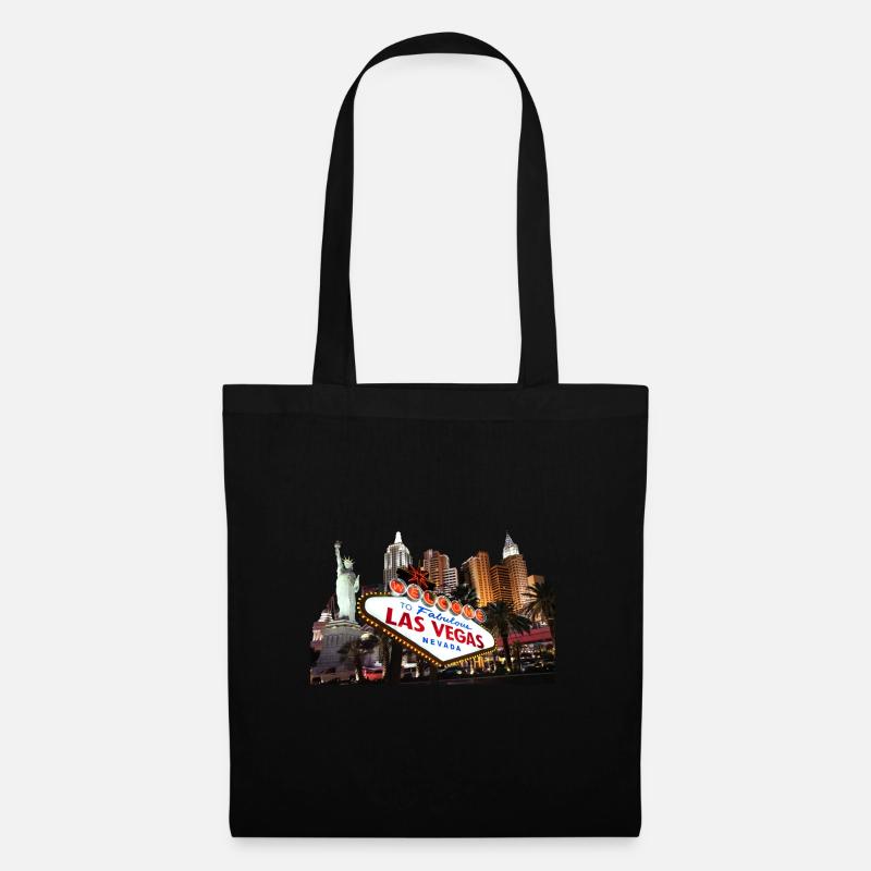 Las Vegas Berühmtes Schild Skyline - Stoffbeutel - Schwarz