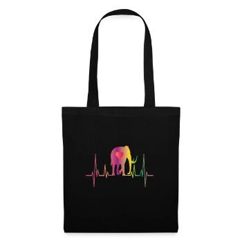 Mammut Ausgestorbener Elefant Geschenk - Stoffbeutel - Schwarz - Vorne