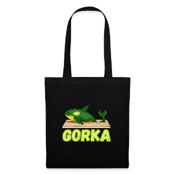 Gorka Orca Gurke Orka Wal Wortspiel - Stoffbeutel - Schwarz - Vorne