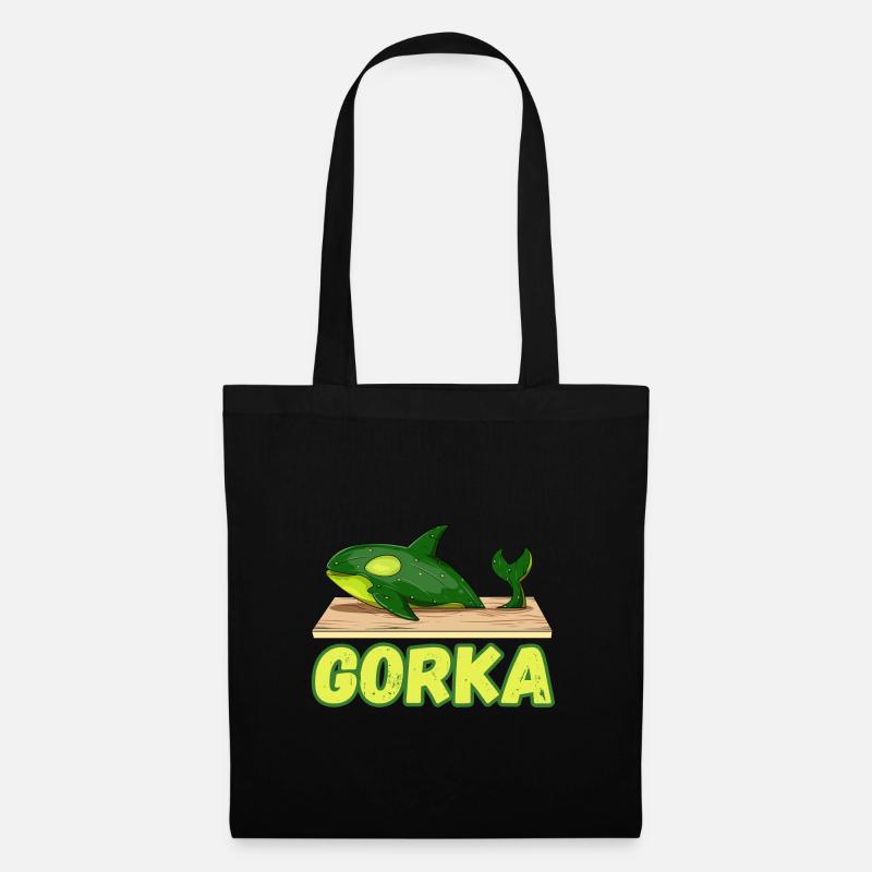 Gorka Orca Gurke Orka Wal Wortspiel - Stoffbeutel - Schwarz